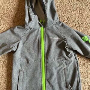 Columbia Kids' toddler light Gray Jacket with Neon Green like new nwot 2T